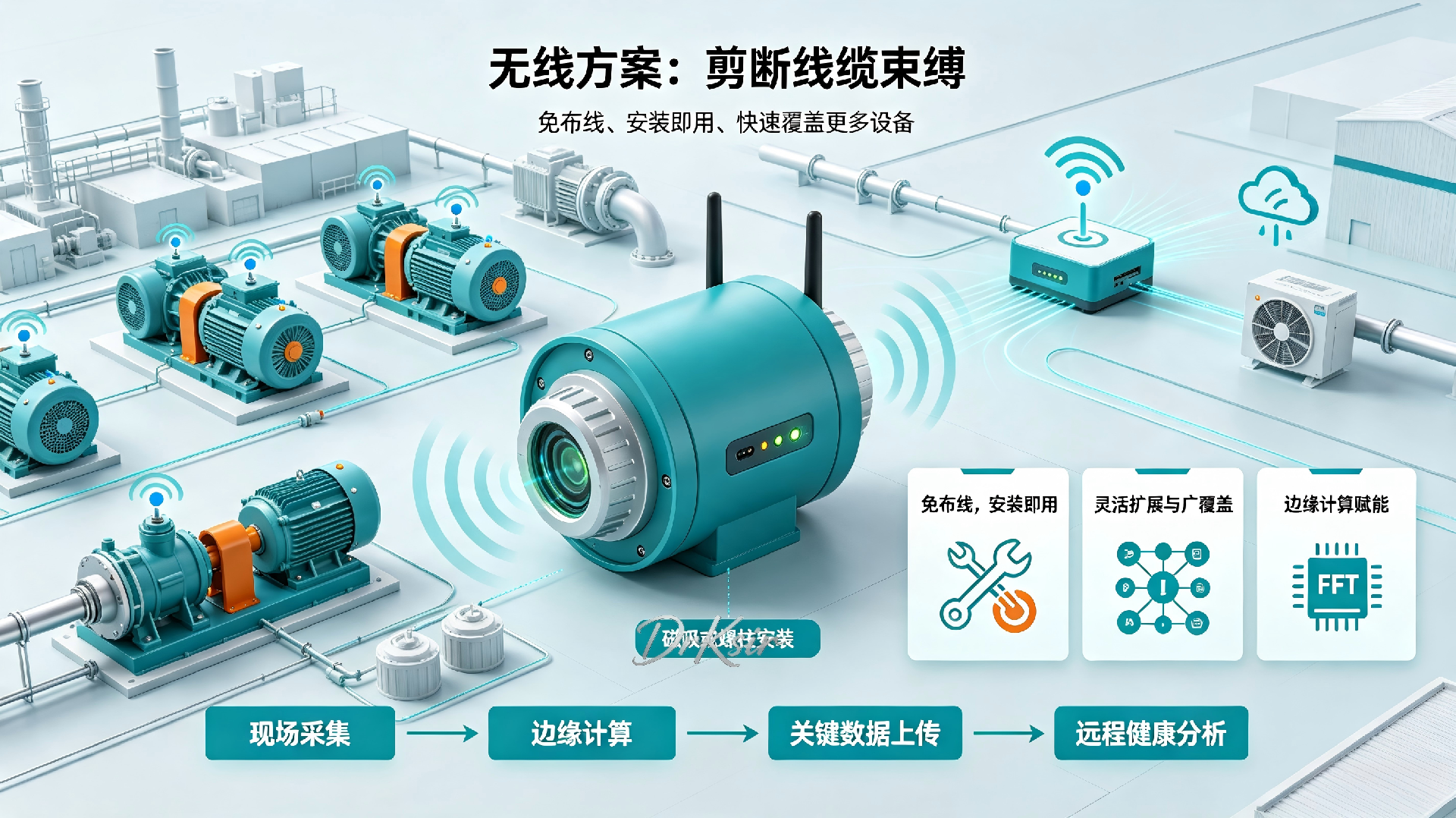 德克西尔温振传感器无线部署方案