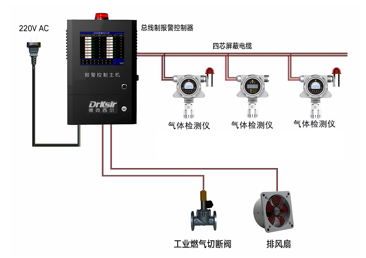 Function and setup system diagram of gas detection system